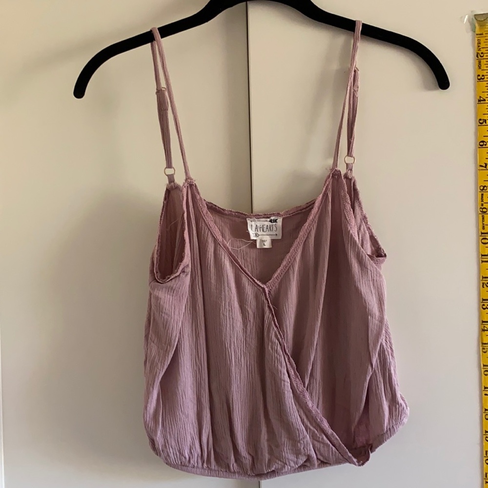 Pac Sun LA Hearts Pink Cropped Tank Top